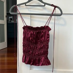 Reformation burgundy silk camisole